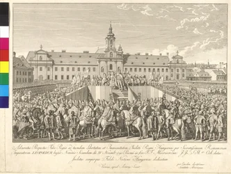 Coronación del emperador Leopoldo II al rey de Hungría en Bratislava el 15 de noviembre de 1790