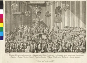 Coronación de la emperatriz María Teresa como reina de Hungría el 10 de junio de 1792 en Budapest