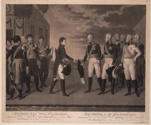 Reunión de Tilsit de tres monarcas en julio de 1807