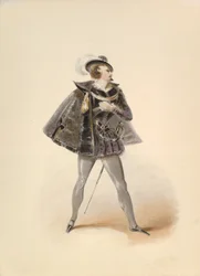 Estudio de vestuario para Belmonte en El rapto en el serrallo de W.A. Mozart, ca. 1830-50