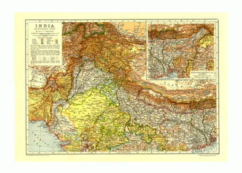 Mapa de la parte norte de India