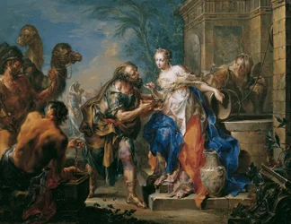 Rebeca en el pozo, c.1735 (óleo sobre cobre)