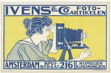 Carteles publicitarios para Ivens & Co y Guy de Coral & Co
Ivens & Co. Elementos fotográficos. Amsterdam Spuistraat 216 Nijmegen, Groningen (título en el objeto)