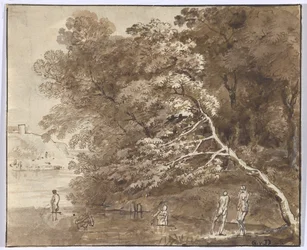 Bañistas en el río
