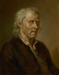 retrato, de, un, anciano, con, pelo blanco