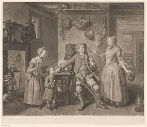 Retrato del actor de teatro David Garrick en el papel de un agricultor casero