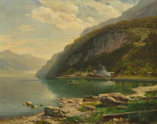 Johann Gottfried Steffan En el lago de Brienz c1883