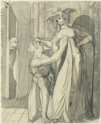 Siegfried y Krimilda sorprendidos por Hagen