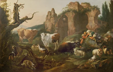 Animales de granja en un paisaje, 1685