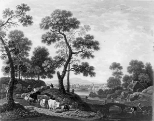 Paisaje con ganado