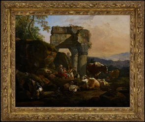 Paisaje romano con ganado y pastores