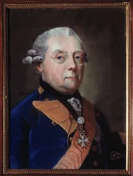Retrato de Frederic Henri Louis (Heinrich Friedrich Ludwig) dit Henri de Prusse 1726- 1802), a partir del mercado de Brandebourg Schwedt. (Retrato de Enrique Federico, Príncipe de Prusia, Margrave de Brandeburgo Schwedt). Pintura de Johann Heinrich Schmidt