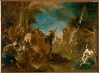 El profeta Elías confunde a los sacerdotes de Baal (pintura sobre lienzo)