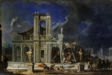 Sansón golpeando a los Filisteos, c.1633-34