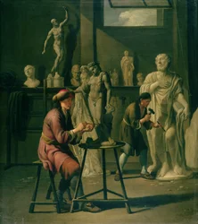 Interior de un estudio de escultores