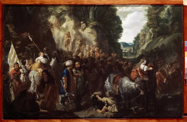 ""La predicación de saint Jean Baptiste"" (La predicación de San Juan Bautista) Pintura de Johann Hulsman (siglo XVII) 1635 Museo del Hermitage, San Petersburgo