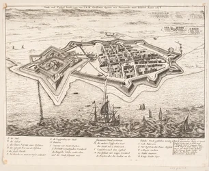 Ciudad y castillo de Landscron conquistados por I.K.M. Cristiano Quinto en el año 1676