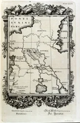 Grabado en cobre de "Physica Sacra" del erudito suizo Johann Jakob Scheuchzer