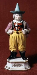 Figura de un bufón de la corte, después de un grabado de Boetius, Meissen, mediados del siglo XVIII