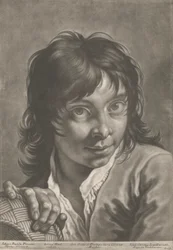 Retrato de un niño con una cesta