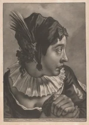 Retrato de mujer con pluma