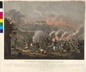 Batalla de Elchingen el 14 de octubre de 1805 (aguafuerte y aguatinta)