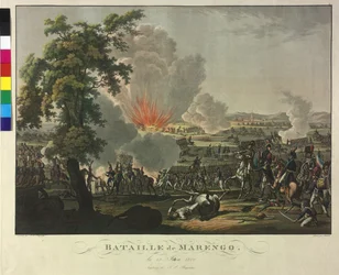 Batalla de Marengo el 14 de junio de 1800 (aguafuerte y aguatinta)