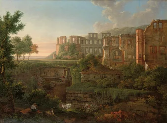 Vista caprichosa de las ruinas del Castillo de Heidelberg