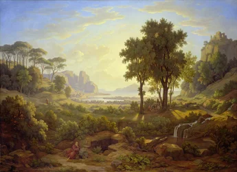 Paisaje italiano al atardecer