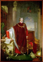 Conde Ferenc Szechenyi, estadista húngaro (pintura sobre lienzo)