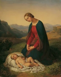 María adorando al niño