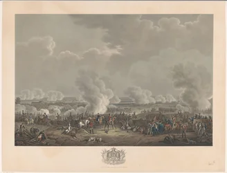 Batalla de Waterloo, 1815
Doce láminas de la llegada e inauguración de Guillermo I en Bruselas y las batallas de Quatre-Bras y Waterloo en 1815 (título de la serie)