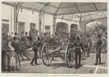 La Honorable Compañía de Artillería de Londres partiendo para la Revisión de Voluntarios de Pascua