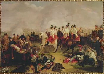 Victoria del Archiduque Carlos sobre Napoleón I en Aspern, cerca de Viena ...