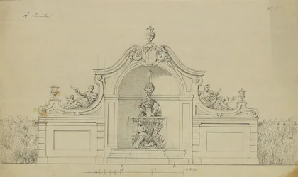 Fuente en el jardín de duraznos del Alto Belvedere