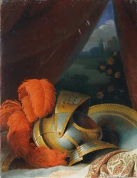 casco y escudo redondo
