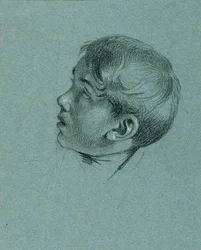 Estudio de cabeza de un niño para "Return of Emperor Franz from Pressburg"
