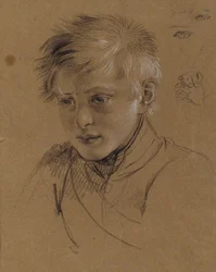 Estudio de retrato para "Archiduque Karl con su bastón en la batalla de Aspern"