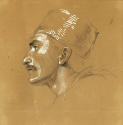 Estudio de retrato sobre el "Fracaso de Nikolaus Zriny frente a la Fortaleza Szigeth"
