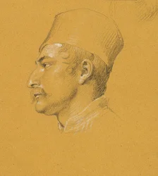 Estudio de retrato sobre el "Fracaso de Nikolaus Zriny frente a la Fortaleza Szigeth"