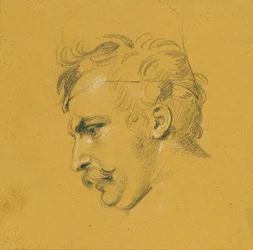 Estudio de retrato sobre el "Fracaso de Nikolaus Zriny frente a la Fortaleza Szigeth"