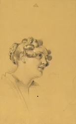 Estudio de retrato femenino para la "Salida de la pareja imperial tras una grave enfermedad del emperador Francisco I".