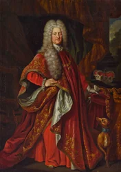 Carlos III Felipe del Palatinado - Carlos III Felipe, Elector Palatino (1661-1742) con los ropajes de la Orden del Toisón de Oro - Johann Philipp von der Schlichten (1681-1745). Óleo sobre lienzo
