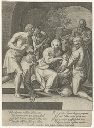 Adoración de los pastores en un nicho