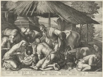 Adoración de los pastores con pastorcito dormido