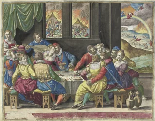 La humanidad espera el Juicio Final
Ita erit et adventus filii hominis (título en el objeto)