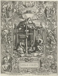 Natividad: Navidad Natalis Christi (título sobre objeto) Las cuatro fiestas cristianas más importantes (título de la serie)