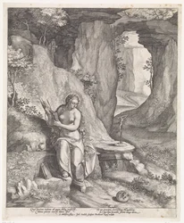 María Magdalena en una cueva