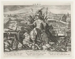 Minerva como patrona del arte marcial Arma (título sobre objeto) Principales actividades de un príncipe (título de la serie) Schema, seu speculum principum (título de la serie)