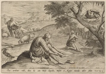Dios apareciendo a Moisés, 1585